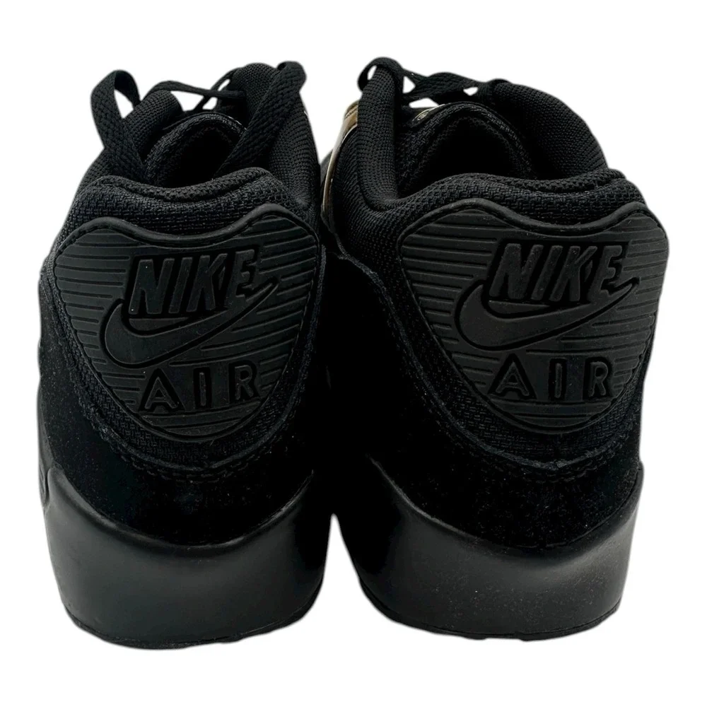 Nike Air Max 90 GS Mesh Shoes Sz Big Kids 4 Womens 5.5 Black Sneakers 833418-013